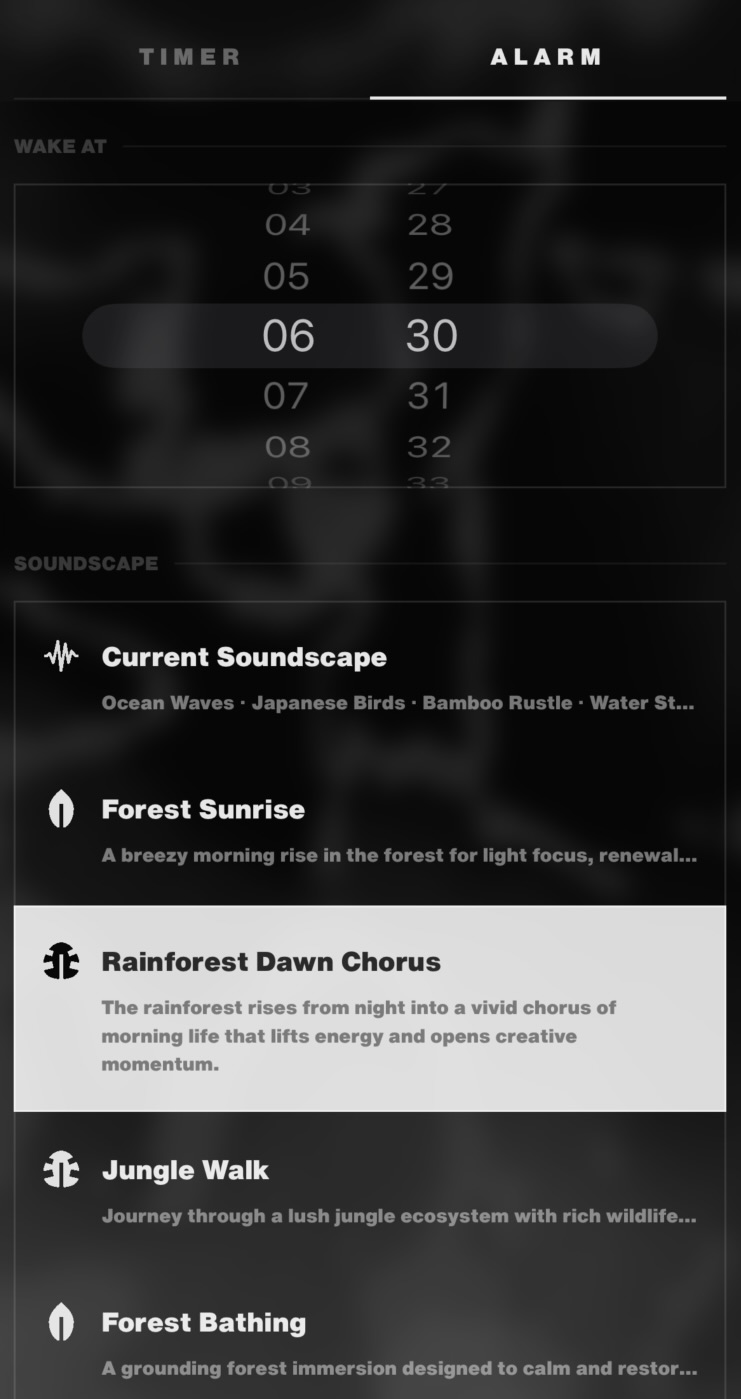 Alarm — set wake time