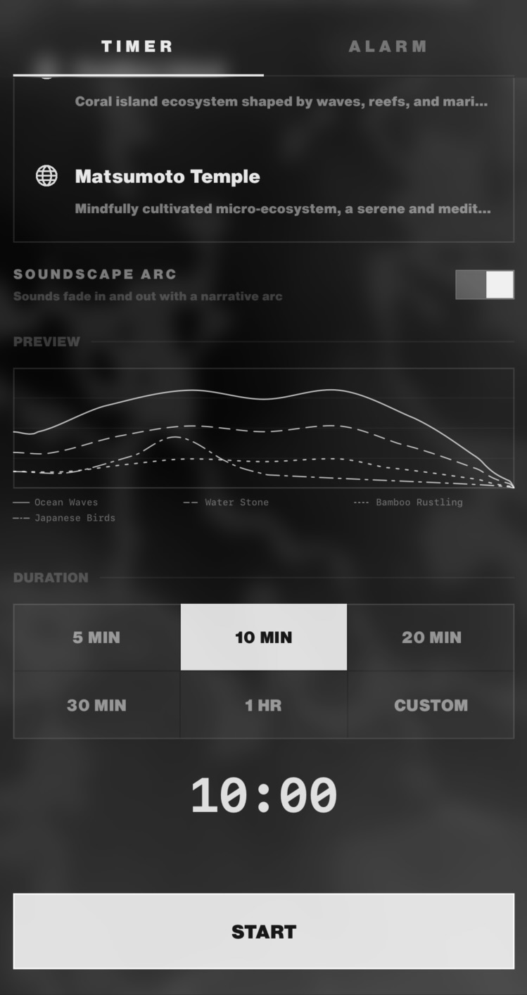 Timer — soundscape arc option