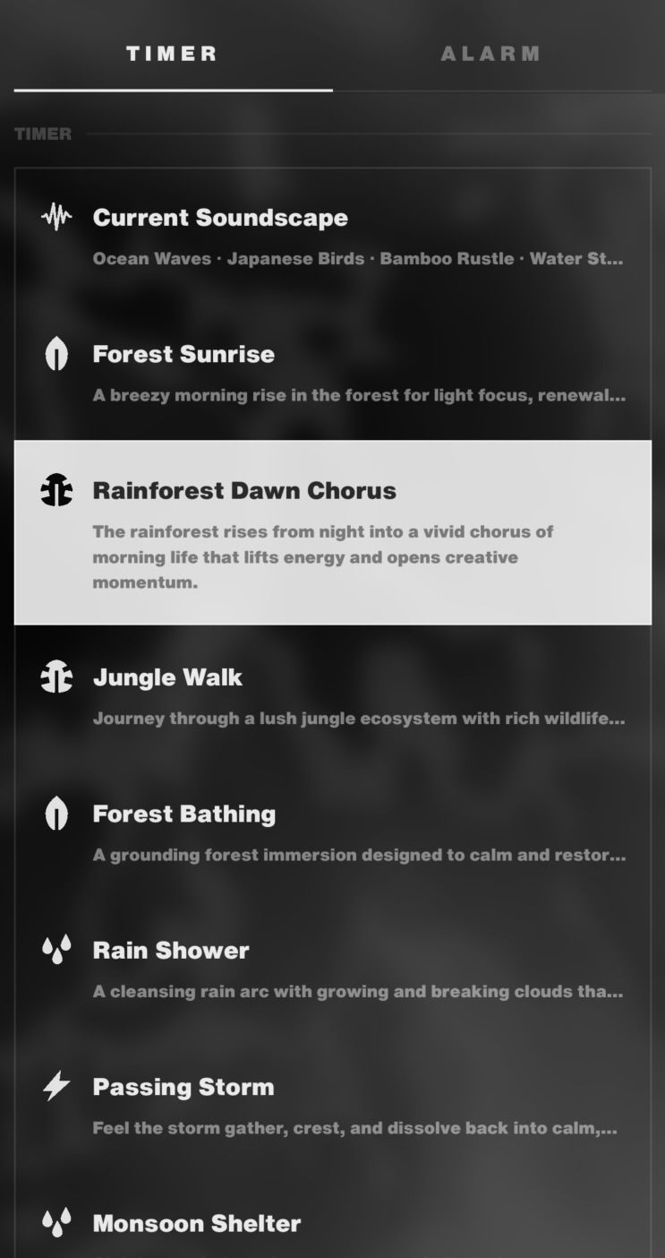 Timer — crafted journey presets